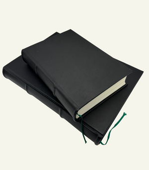 Extra Thick 11x15 & 8x10 Modern Black Italian Leather Journals with 600 pages