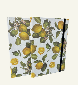 Two Italian made Sicilian Lemon Grove Hardcover Journal with Elastic Closure
