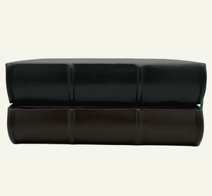 8x10 Extra Thick Journals in Black or Classic Brown Leather with Raised Ridges and Rounded Spine