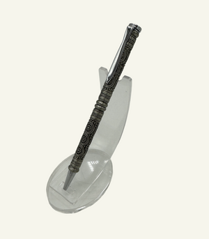 Side view of Barocco slim ballpoint pen showing detailed engraved design