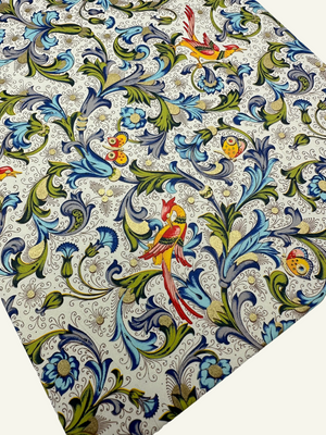 Blue Florentine Bird Unlined Gilded Journal