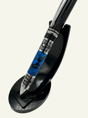 Italian Made Blue Resin Barrel Ballpoint Pen