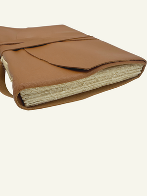 Deckled-edge high quality paper in soft wrap style journal