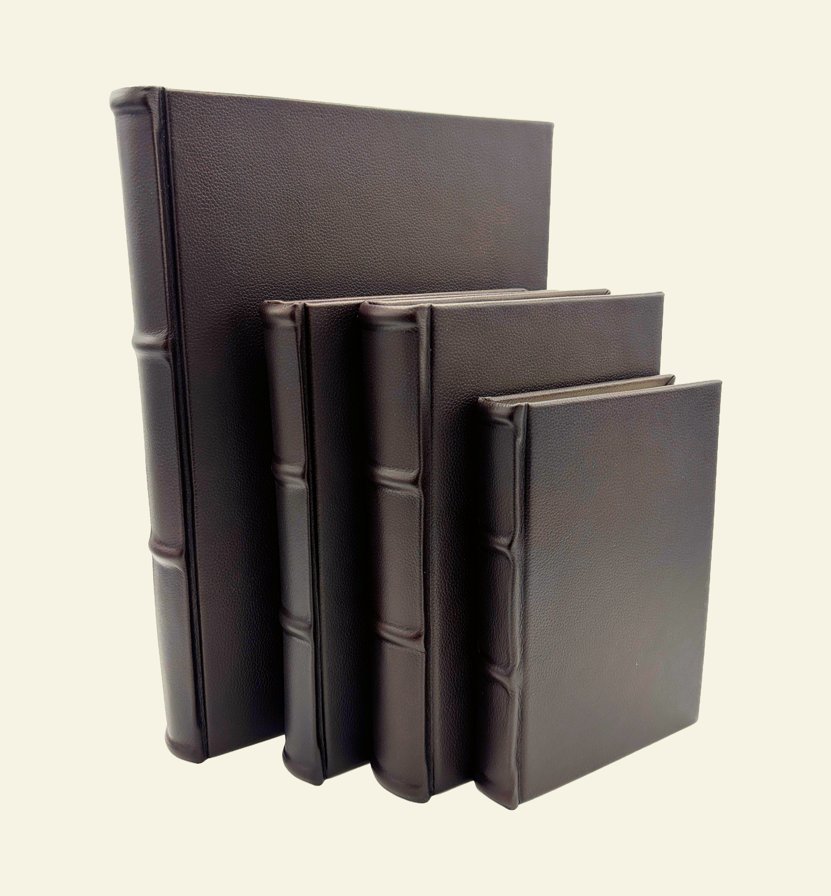 Handmade Classic Italian Leather Journals with rounded spine detail in classic brown