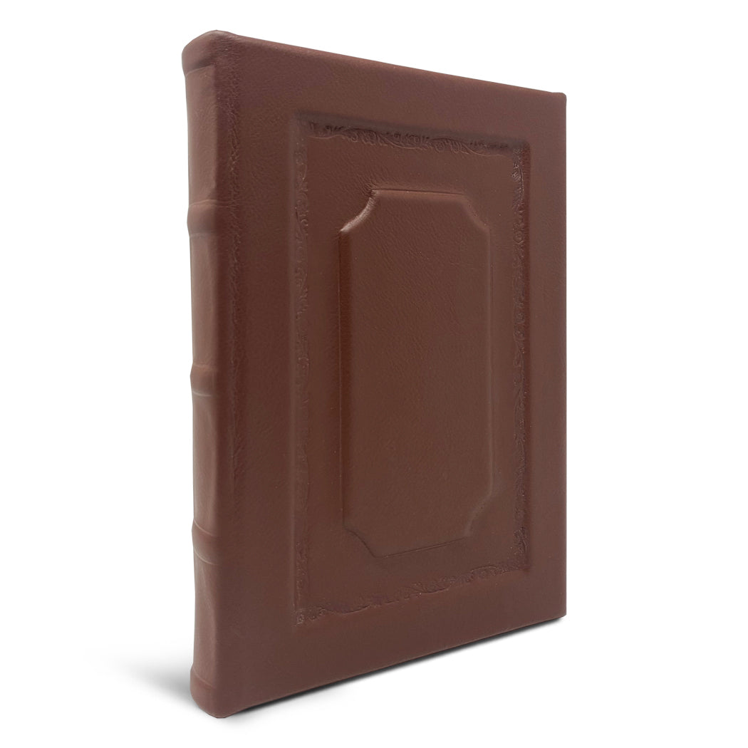 Elegant Handmade Raised Panel Lined Journal in Brown