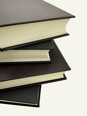 Detail of Extra Thick Journals in Black or Classic Brown Leather with Hand-Cut and Deckled Edges