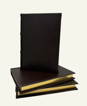 Premium Italian leather notebook, handcrafted with gold gilded edges