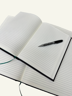 Hand-Cut & Deckled Edge Lined Paper and Epica Floral Ballpoint Pen