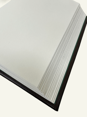 Close up of Hand-cut & Deckled Edge Unlined Pages