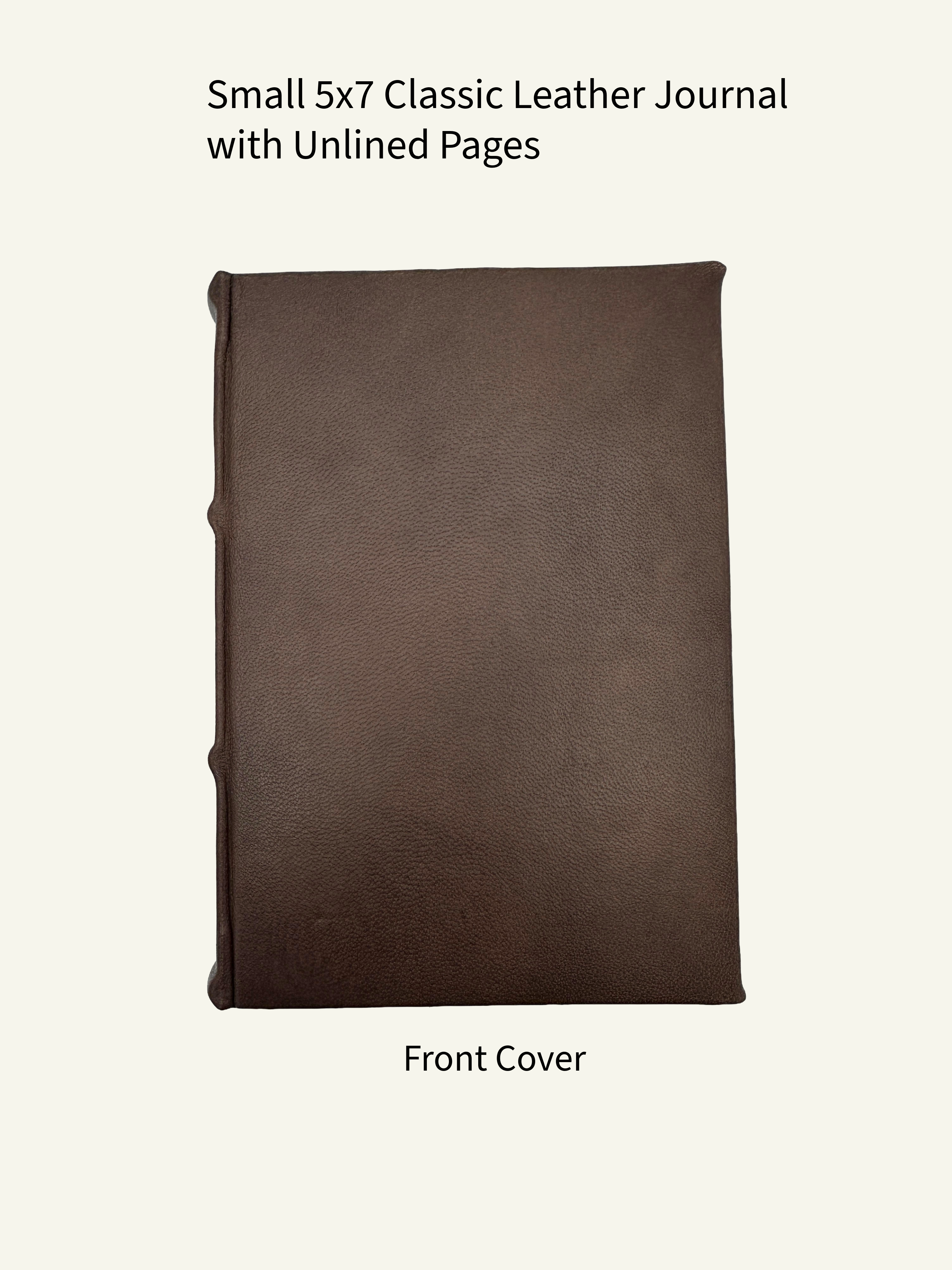 *Imperfect* Classic Leather Journal With Unlined Pages - Small 5x7