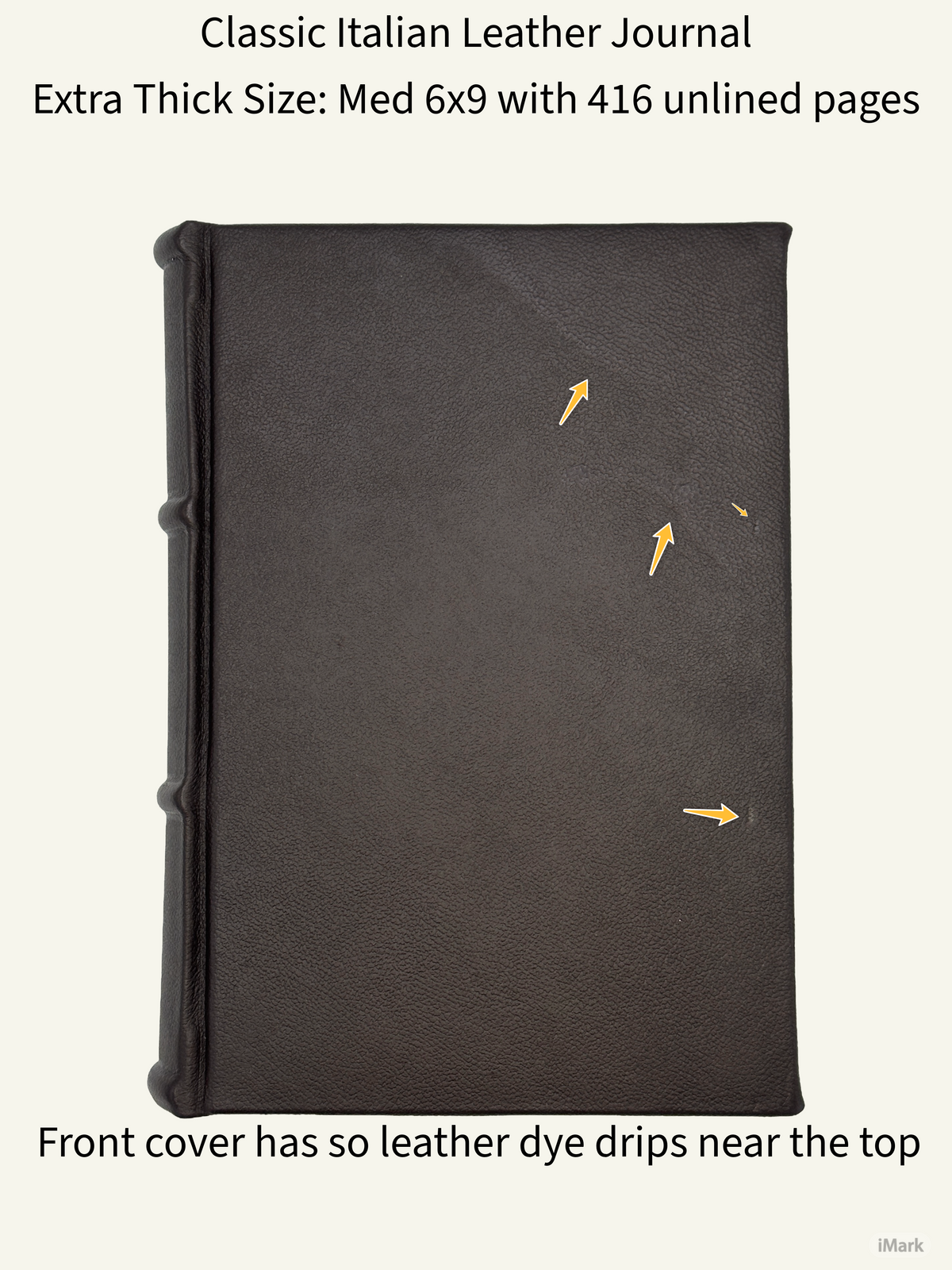 *Imperfect* Italian Leather Extra Thick Journal With 416 Unlined Writing Pages
