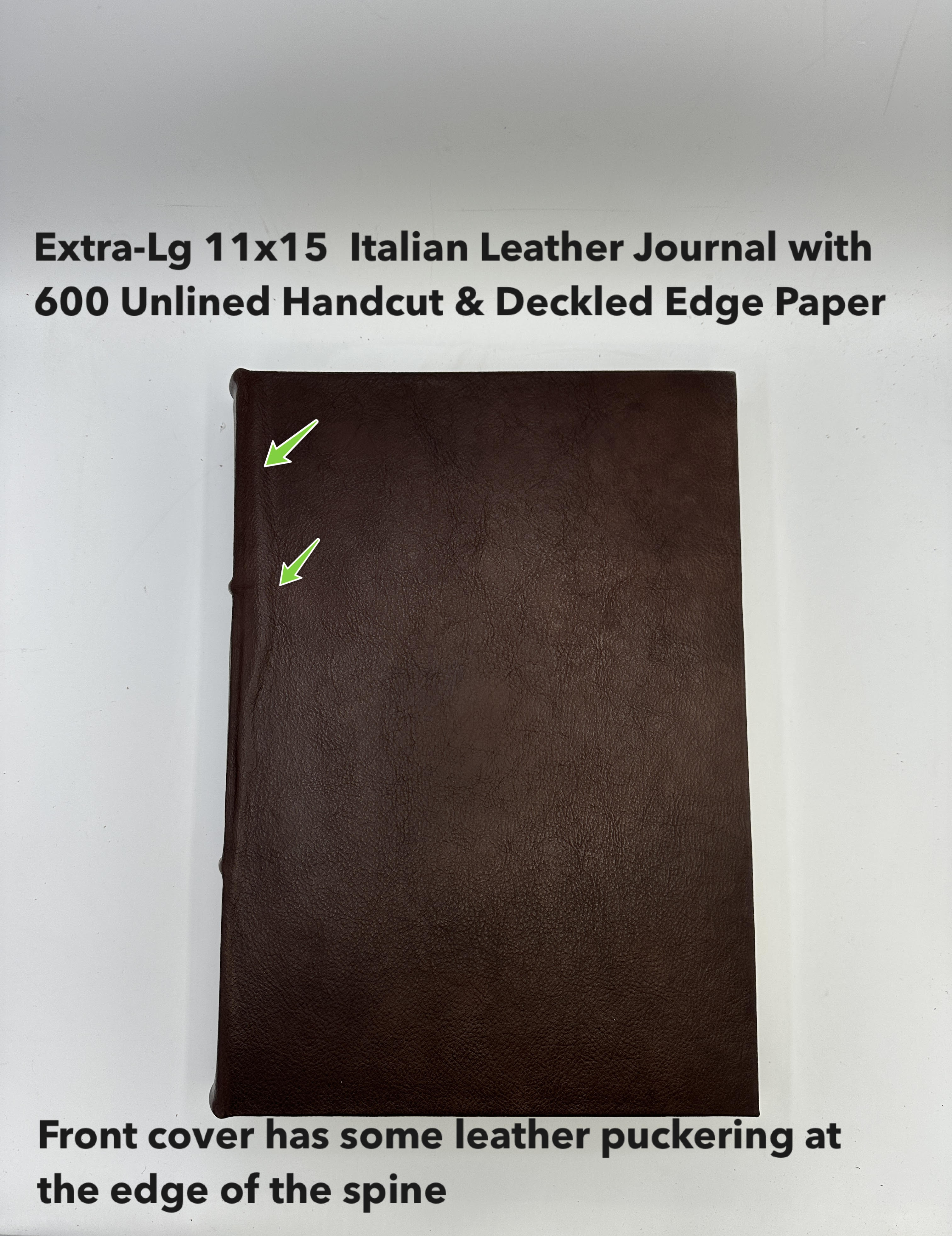 *Imperfect* Extra Thick Leather Journal with 600 Unlined Hand-Cut Deckled Edges