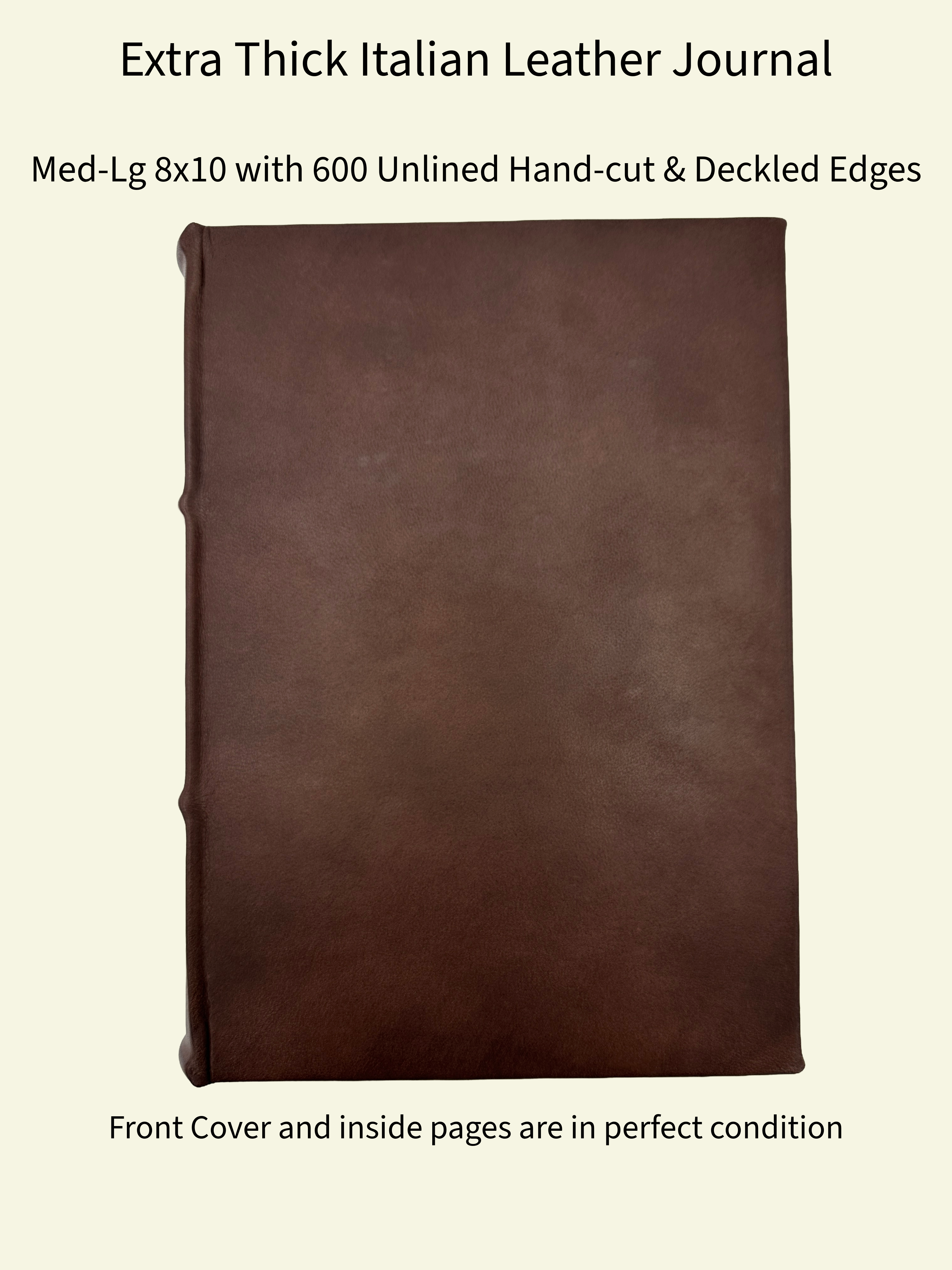 *Imperfect* Extra Thick Leather Journal with 600 Unlined Hand-Cut Deckled Edges