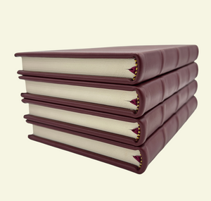 Handmade Italian Leather Journal in Merlot Wine with Matching Bookmark