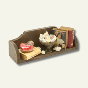 Miniature Wood Bookcase Ornament - Open Shelf