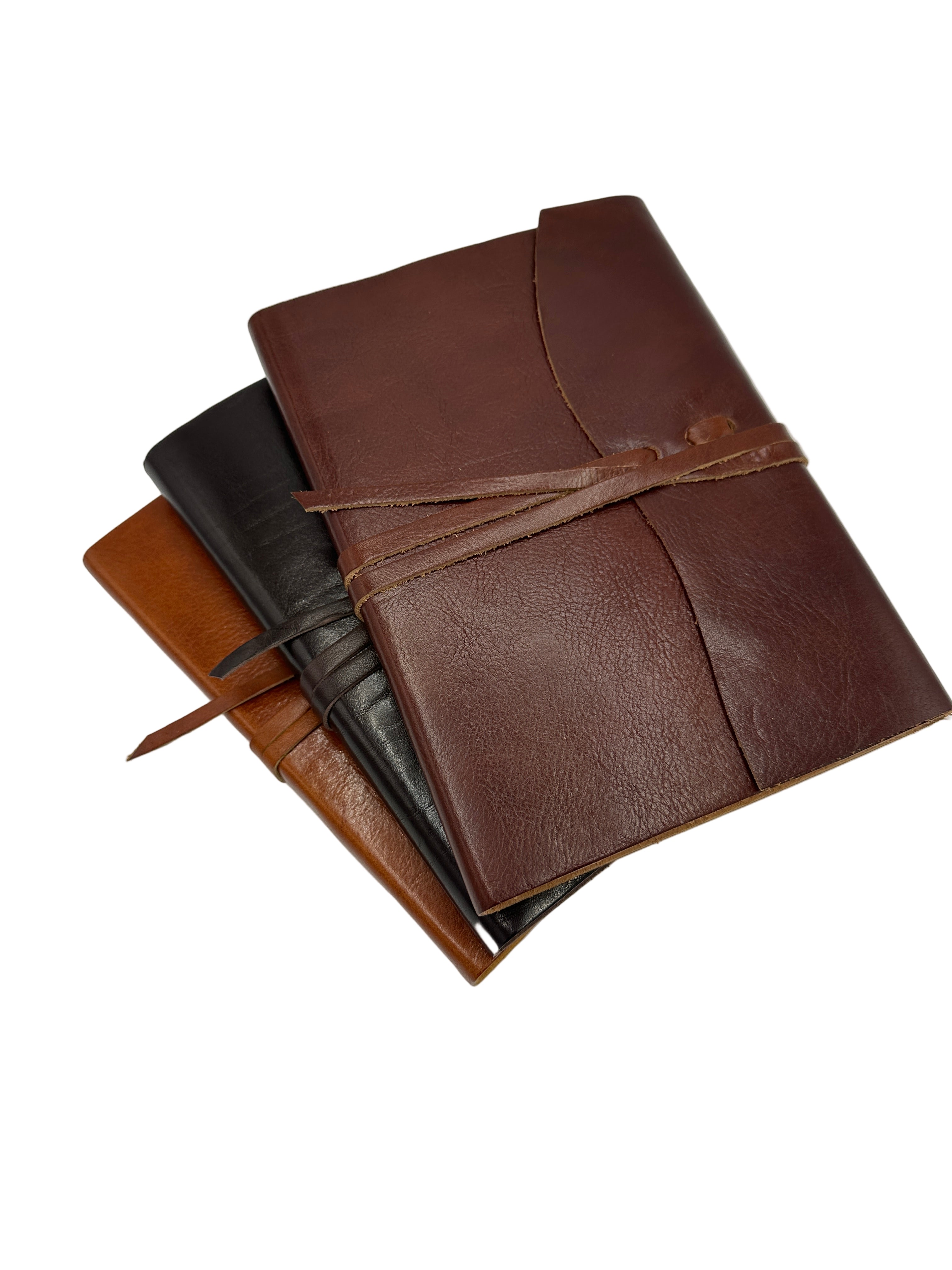 Softcover Leather Wrap Lined Notebook - 3 colors