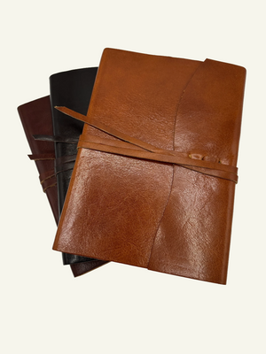Soft Wrap Lined Journal in three shades of brown