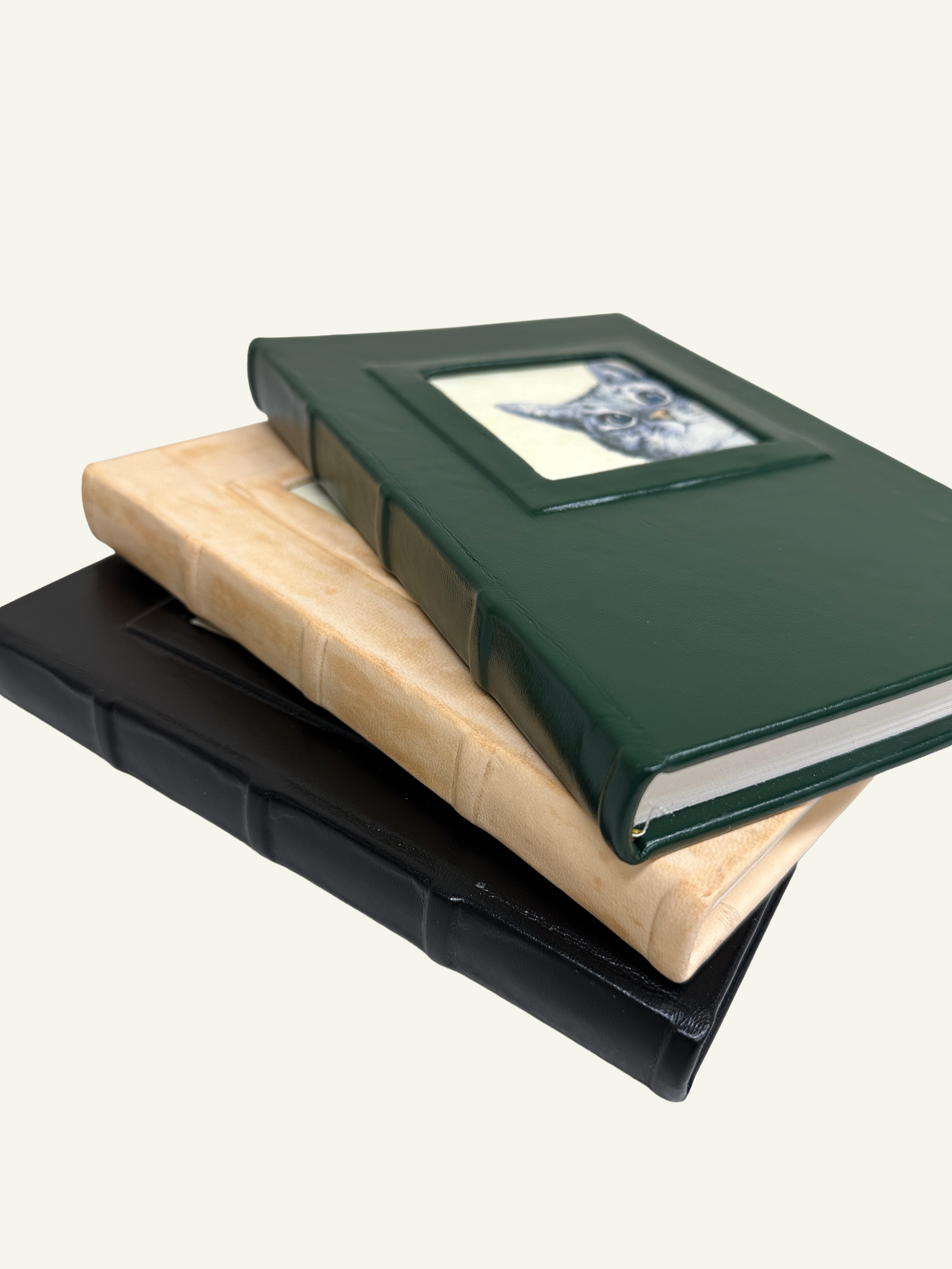 Portrait Window Lined Leather Journals - 3 Colors