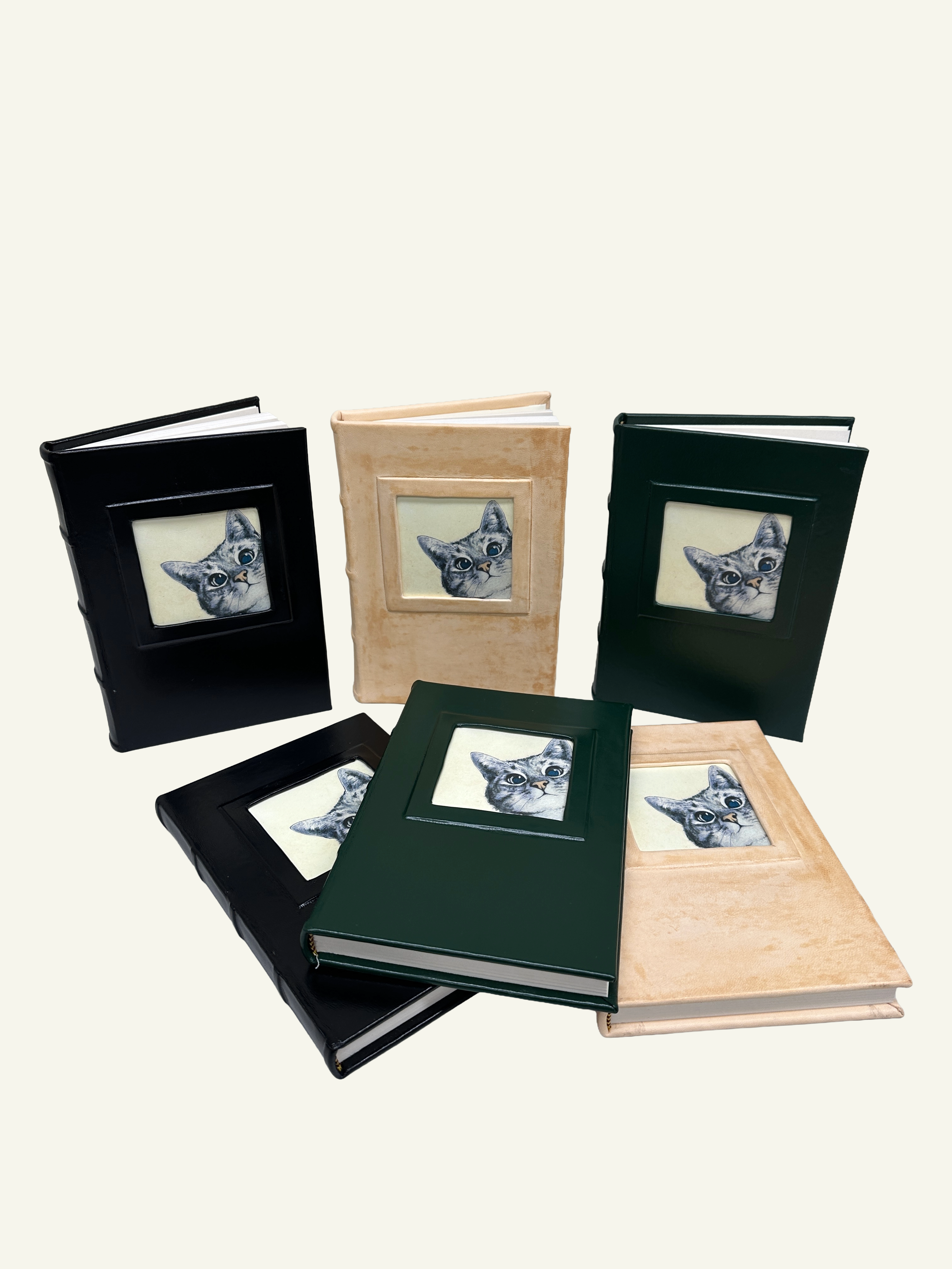 Portrait Window Lined Leather Journals - 3 Colors