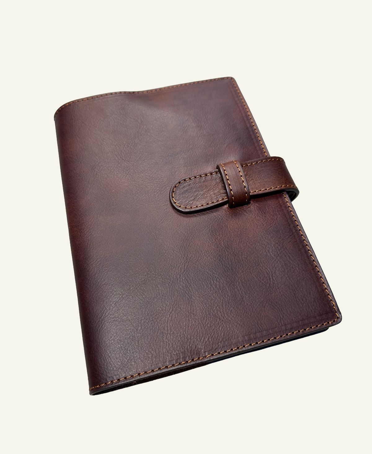 *Preorder* Refillable Softcover Leather Journal With Clasp Tab Closure -Walnut