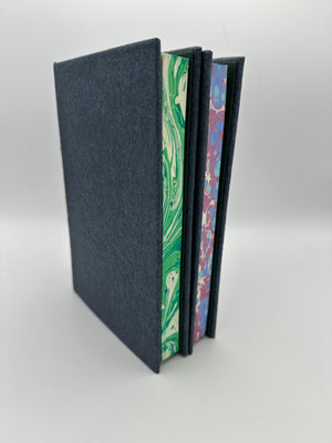 Refillable Indigo Vegan Journal with Marbled Edges