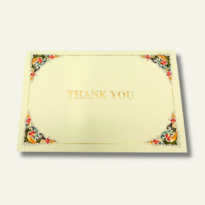 Multicolored Florentine border Thank You cards