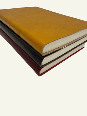 Softcover Italian Leather Journals in 3 colors with smooth rounded spine