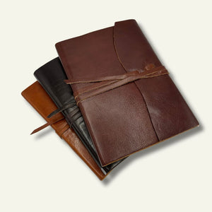 Softcover Leather Wrap Lined Notebook - 3 colors