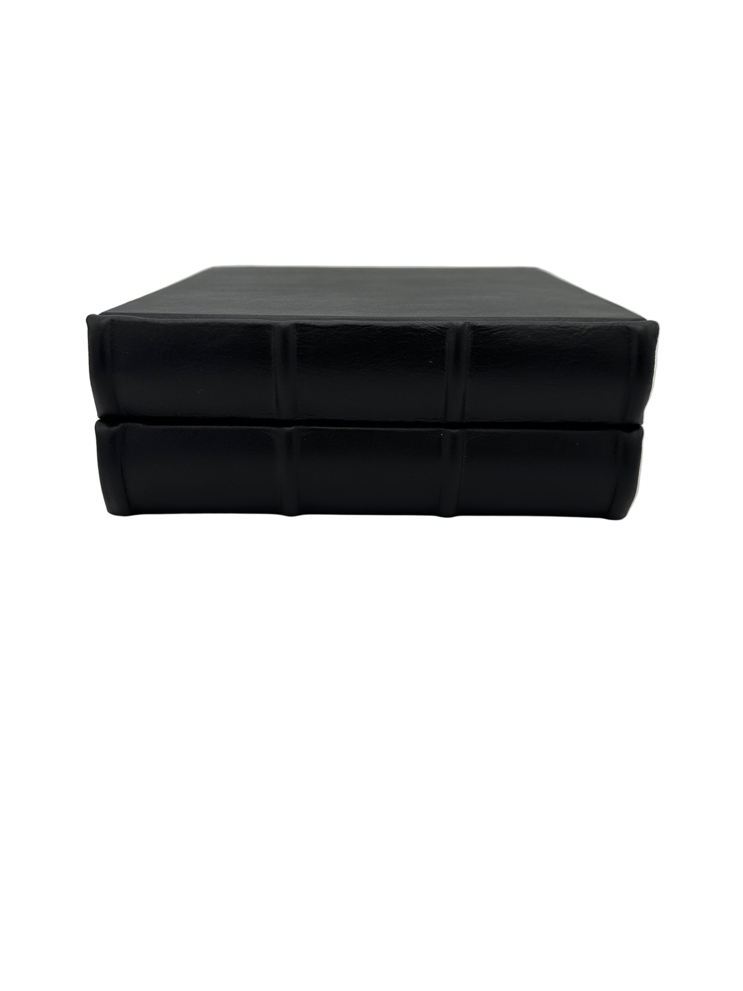 Two  9x8 Handmade Italian Black Leather Photo Album spines