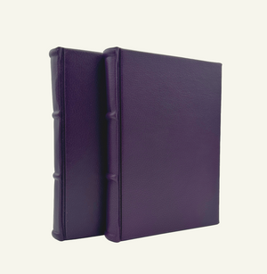 Violet Italian leather journal with lined pages