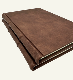 Italian Leather Wine Journals with raised rounded spine