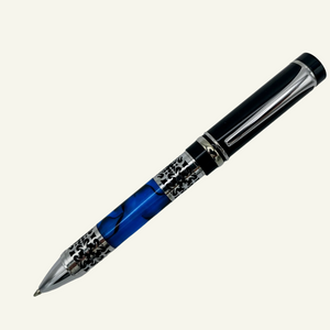 Blue Resin Barrel Ballpoint Pen