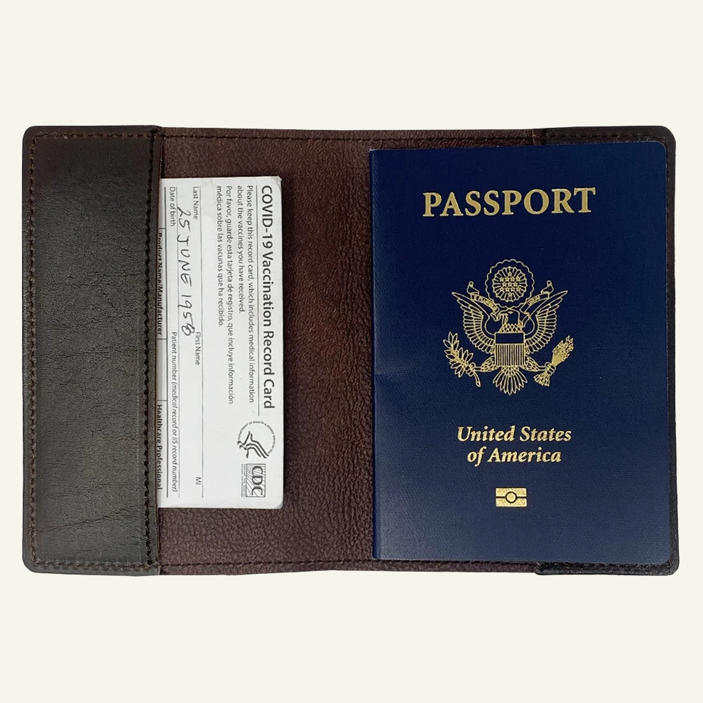 Espresso Leather Passport Holder