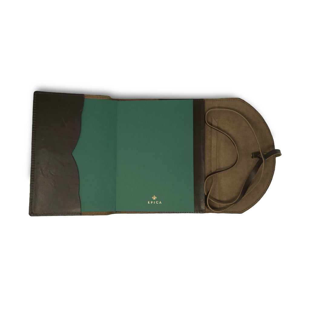 Leather Travel Journal - refillable wrap book x paper insert