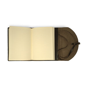 Leather Travel Journal - refillable wrap book x open pages view