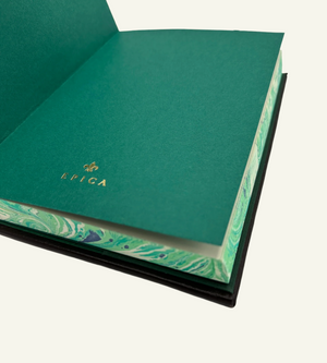 Green and ivory marble page journal
