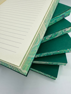 Lined green and ivory marbled edge journal refill inserts