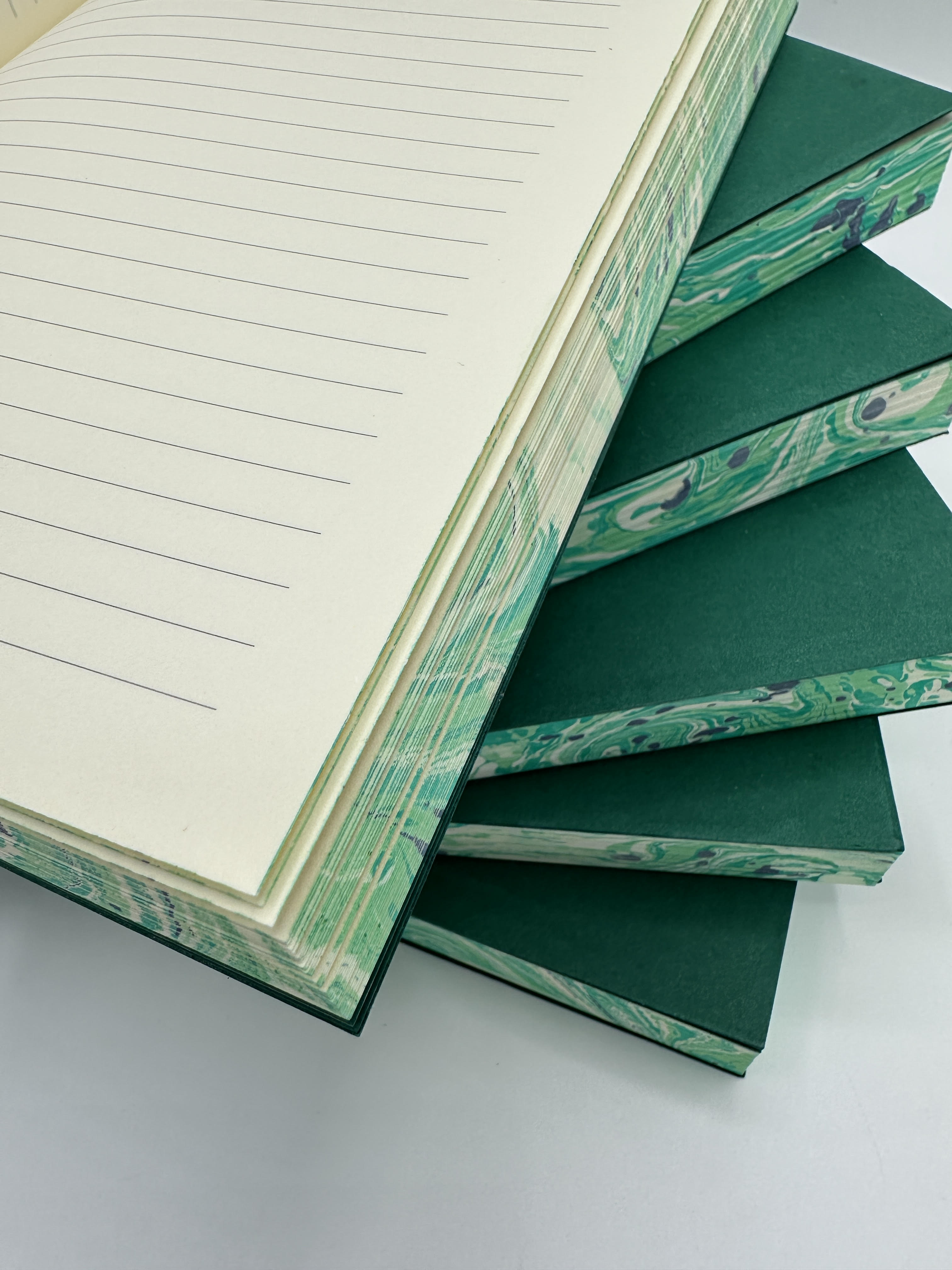 Lined green and ivory marbled edge journal refill inserts