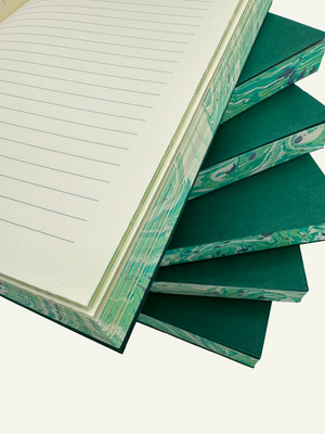Lined green and ivory marble journal refill inserts