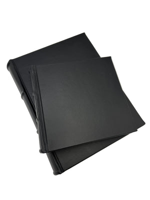 Small 9x8 and Medium 10x12 Black Italian Leather Albums