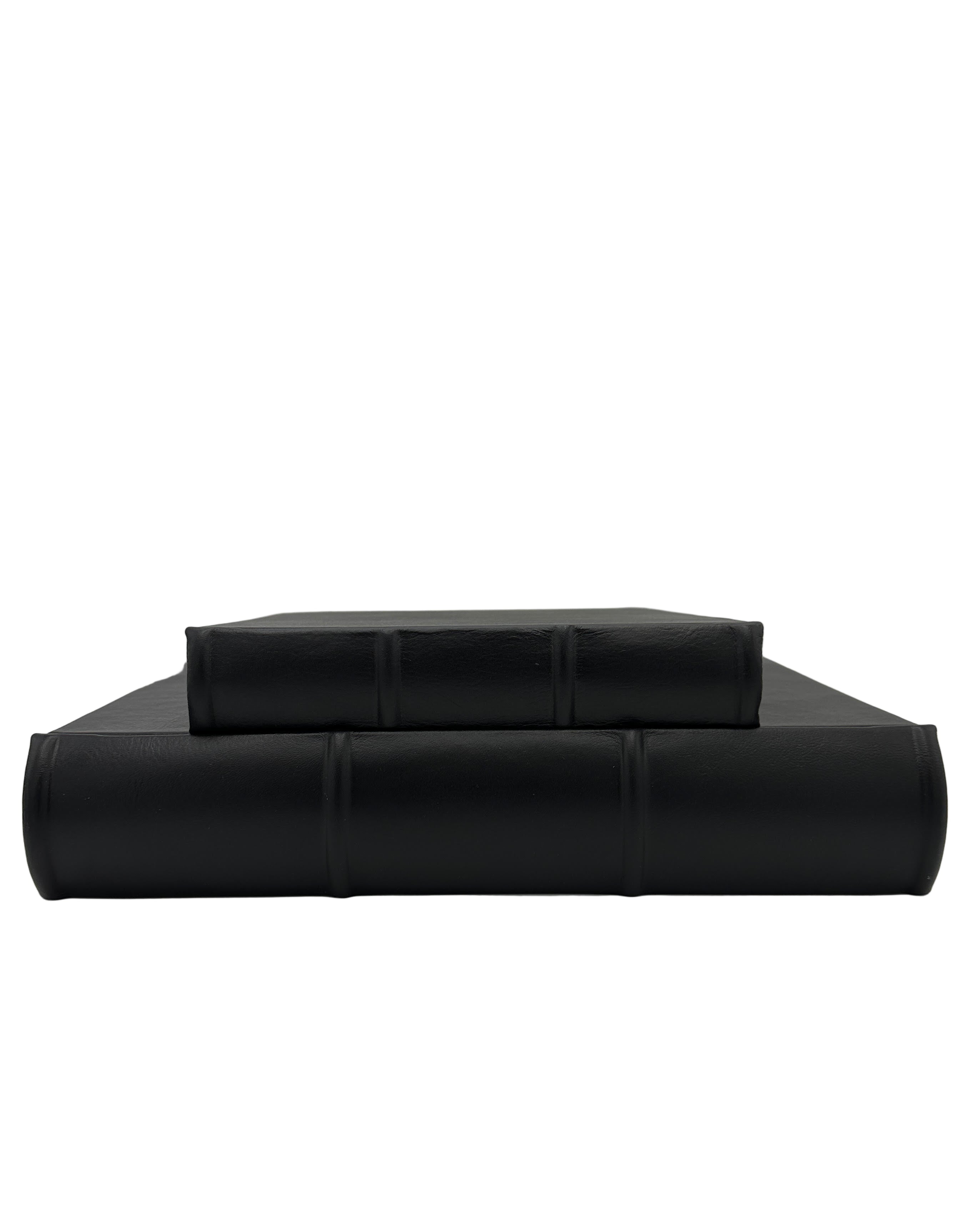 Spine detail for 9x8 & 10x12 Black Italian Leather Photo Albums