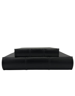 Spine detail for 9x8 & 10x12 Black Italian Leather Photo Albums