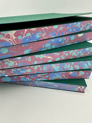 Blue and burgundy marbled edge journal refill inserts