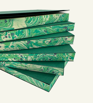 Green and ivory marble refillable journal inserts