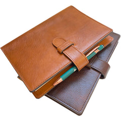 Refillable Leather Journal with Clasp Closure