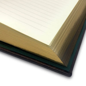 Refillable Softcover Leather Journal With Clasp Tab Closure - Espresso - gilded pages