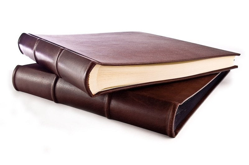 Large Traditional Leather Scrapbook - Library Bound, Heavy Cream Pages with  Interleaving