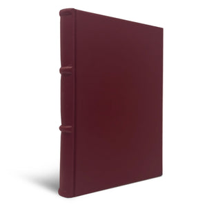 burgundy leather notebook - ridged spine
