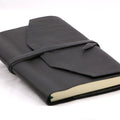 Epica's Refillable Handmade Leather Wrap Journal in black