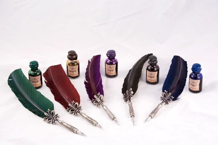 Feather Quill Pen Sets, Made in Italy